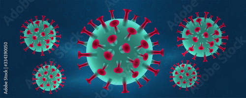 Illustrations concept of Coronavirus and Virus background.COVID-19 Corona virus outbreaking and Pandemic medical health risk concept.