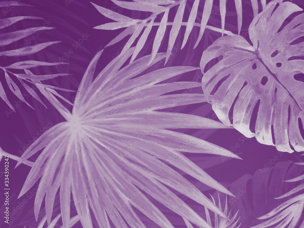 Obraz premium Beautiful abstract color white purple leaves marble on white background, black purple granite tiles floor on purple background, love white leaves banners graphics, art mosaic decoration purple flowers