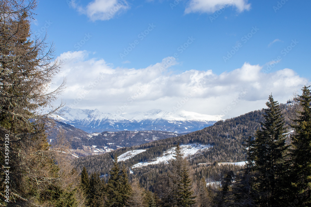 The Alps mountains covered with snow