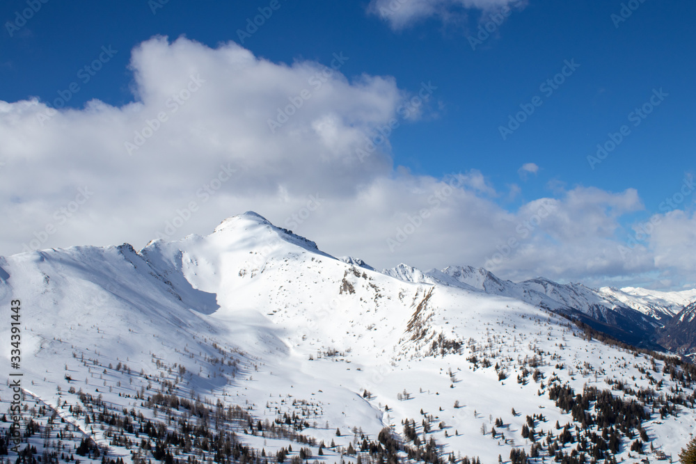 The Alps mountains covered with snow
