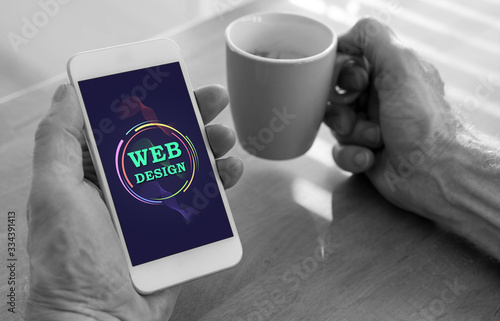 Web design concept on a smartphone
