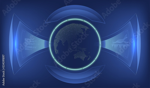 Futuristic interface earth globe