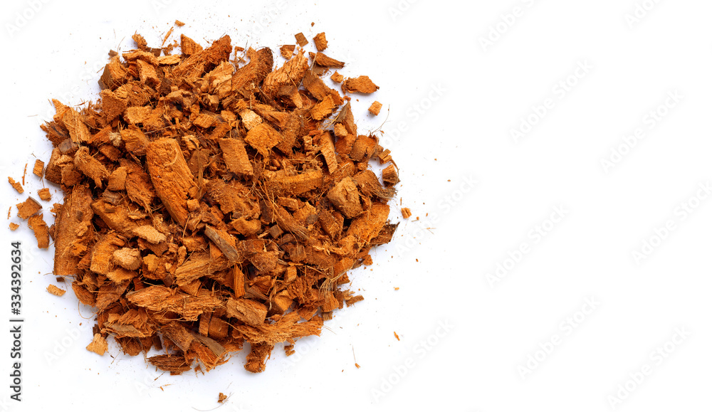 Coconut shell's hair on white background. Coconut shell's hair on white background.