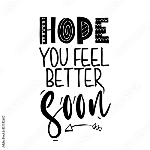 Hope you feel better soon - I will fight coronavirus STOP coronavirus (2019-ncov) - handwritten greeting card Awareness lettering phrase. Coronavirus in China. Novel coronavirus. Get well