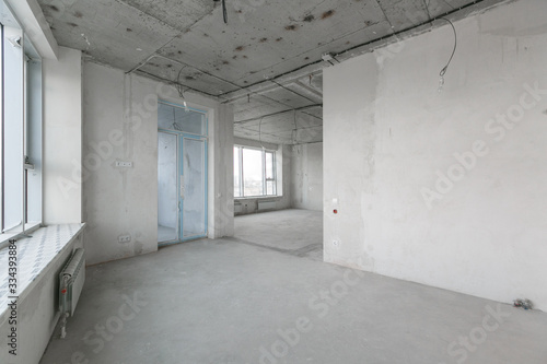 Wallpaper Mural interior of a new apartment without finishing in gray tones with electrical wiring Torontodigital.ca