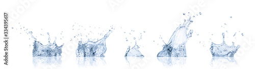 real image water splash isolated on white background.