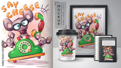 Say cheese poster and merchandising