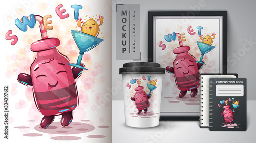 Dance bottle poster and merchandising