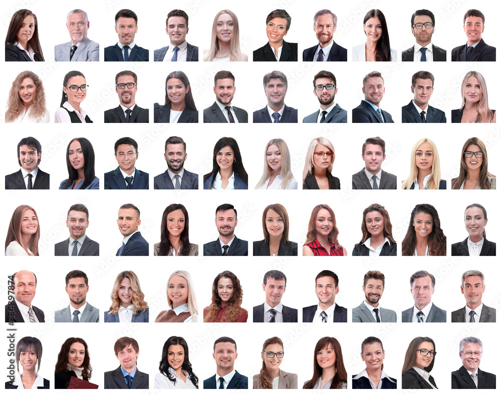 collage of successful modern businesswoman. isolated on white collage of successful modern businesswoman. isolated on white