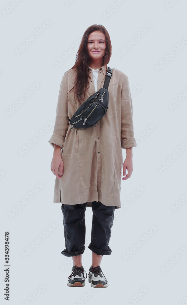 in full growth. casual attractive girl in autumn outfit in full growth. casual attractive girl in autumn outfit
