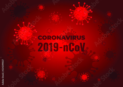 Corona virus 2019-ncov flu spread, outbreak and infection illustration. virus spread and floating in a cellular environment , corona virus influenza background. 