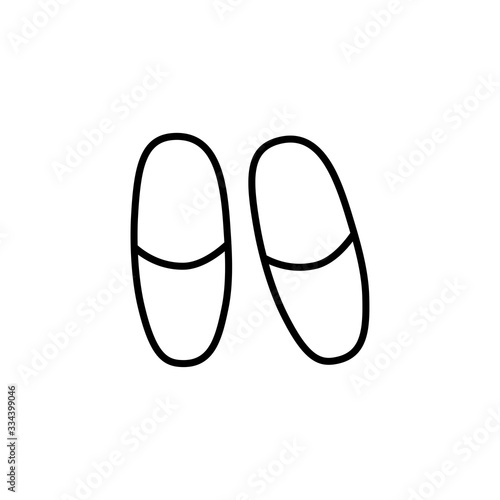 Slipers icon. Slipers on white background icon. Trendy Flat style for graphic design, Web site, UI. EPS10. Vector illustration.