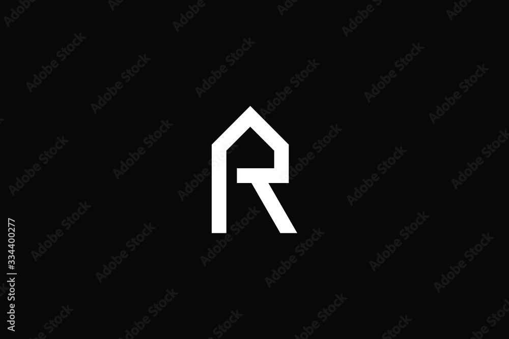 Logo design of R in vector for construction, home, real estate, building, property. Minimal awesome trendy professional logo design template on black background. Logo design of R in vector for construction, home, real estate, building, property. Minimal awesome trendy professional logo design template on black background.