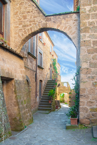 Civita di Bagnoregio  Viterbo  Lazio - The famous ancient village on the hill between the badlands  in the Lazio region  central Italy  known as  The town that is dying 