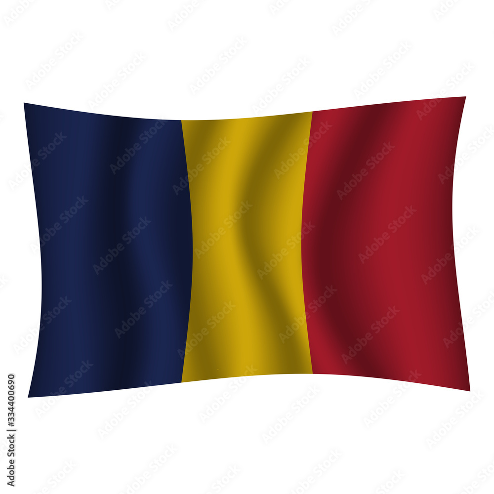 Chad flag background with cloth texture. Chad Flag vector illustration eps10. - Vector