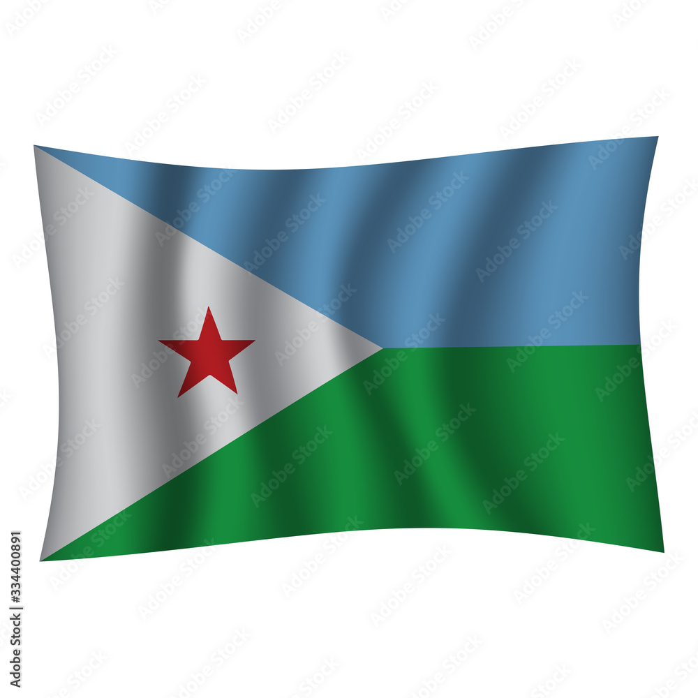 Djibouti flag background with cloth texture. Djibouti Flag vector illustration eps10. - Vector Djibouti flag background with cloth texture. Djibouti Flag vector illustration eps10. - Vector