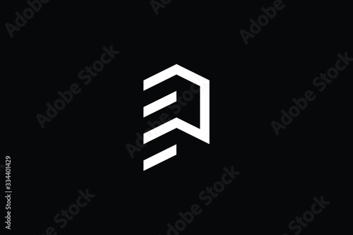 Logo design of P in vector for construction, home, real estate, building, property. Minimal awesome trendy professional logo design template on black background.