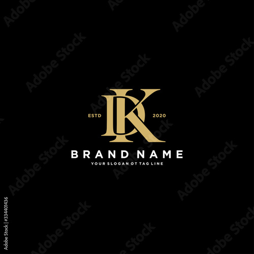 letter DK logo design vector