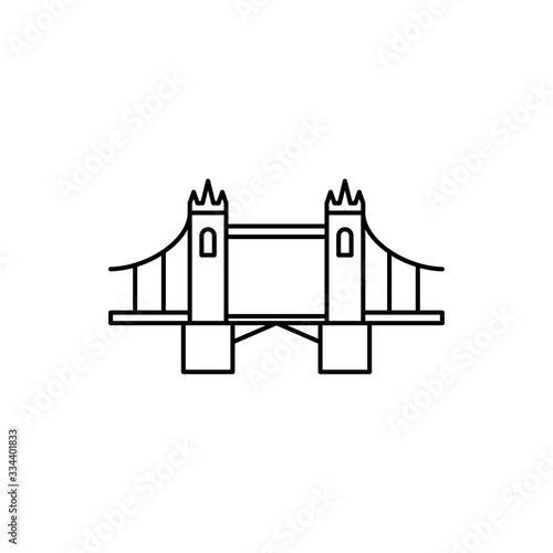 Tower Bridge Icon. London Tower Bridge icon. Attraction of the capital of England. Vector illustration
