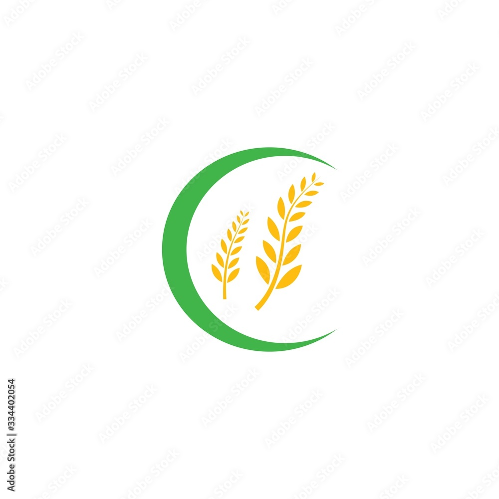 Obraz premium Agriculture wheat Logo Template vector icon
