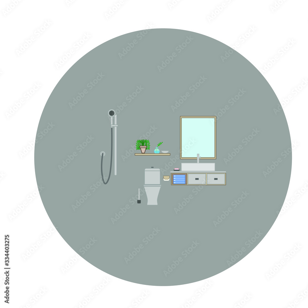 vector bathroom on white background vector bathroom on white background