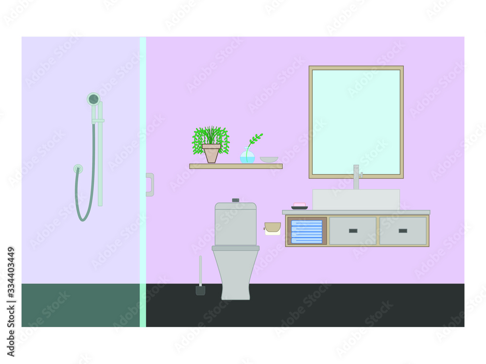 Fotografie vector bathroom on white background