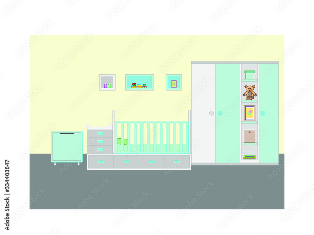 baby room on white background baby room on white background