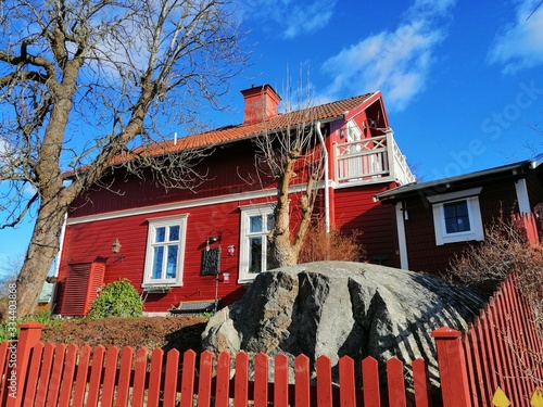 Canvas Print Swedish traditional red house