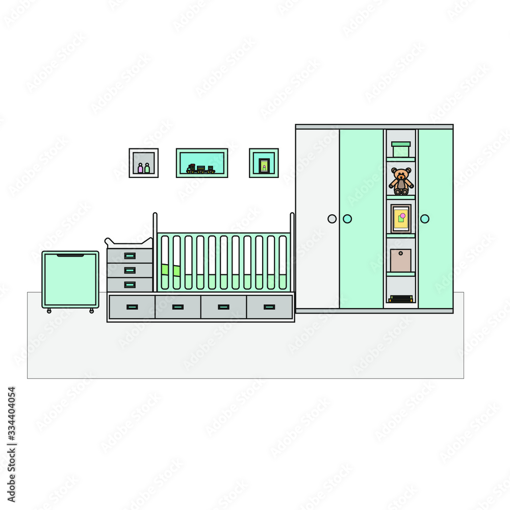 baby room on white background baby room on white background