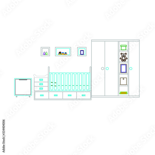 baby room on white background