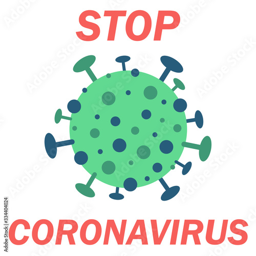 Banner "Stop coronavirus". Vector illustration with a virus and the inscription