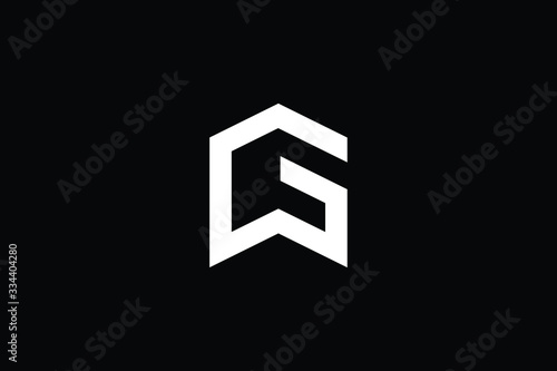 Logo design of G GW WG in vector for construction, home, real estate, building, property. Minimal awesome trendy professional logo design template on black background.
