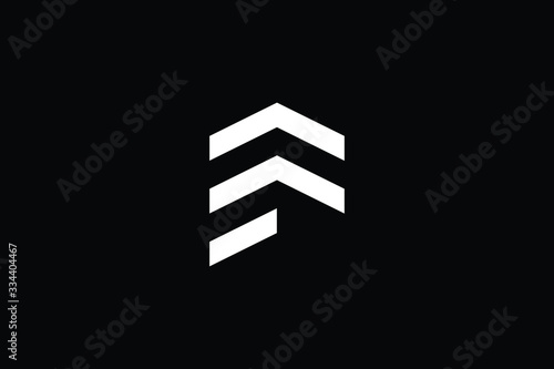 Logo design of F EF FE  in vector for construction, home, real estate, building, property. Minimal awesome trendy professional logo design template on black background.