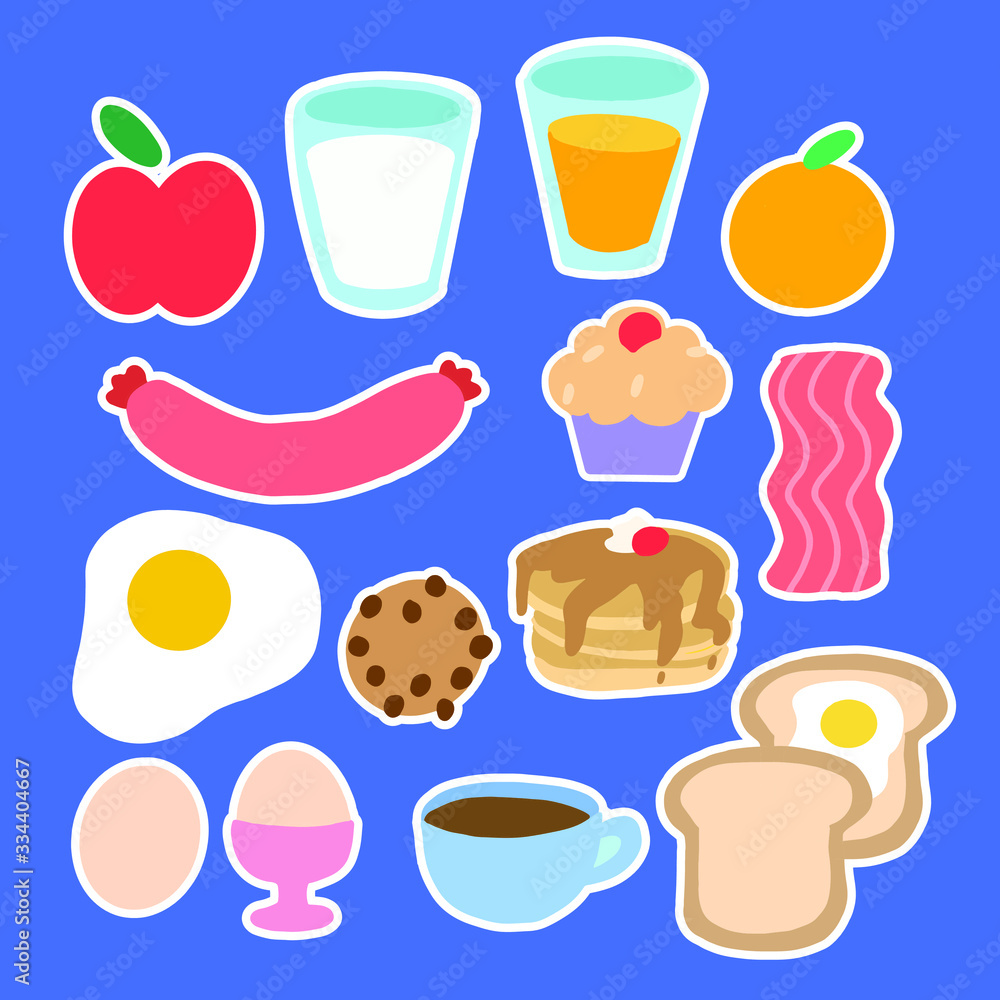 Flat Outlined Food and Snack Doodle Editable Vector Illustration Clip Art Collection Flat Outlined Food and Snack Doodle Editable Vector Illustration Clip Art Collection
