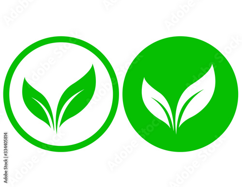 eco natural green leaves sign in frame