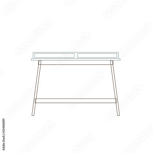 Wallpaper Mural office table on white background Torontodigital.ca