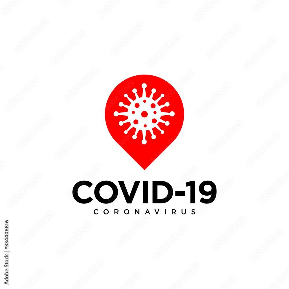 Covid-19 Coronavirus concept inscription typography design logo Covid-19 Coronavirus concept inscription typography design logo