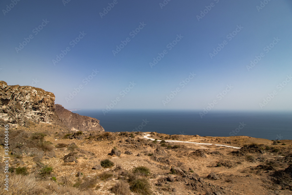 Mountains behind Fazayat beach near salalah in Oman Mountains behind Fazayat beach near salalah in Oman