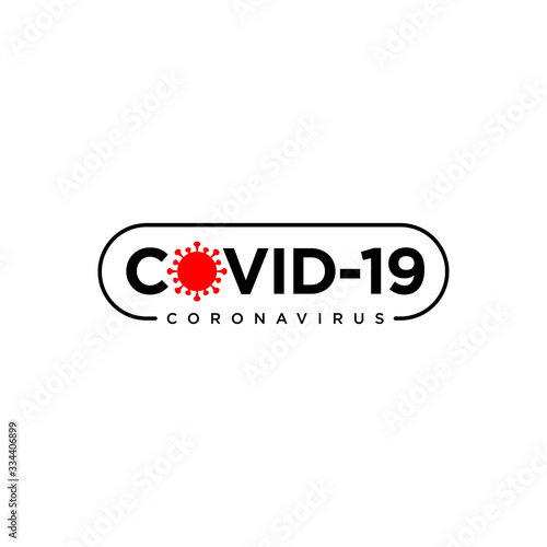 Covid-19 Coronavirus concept inscription typography design logo