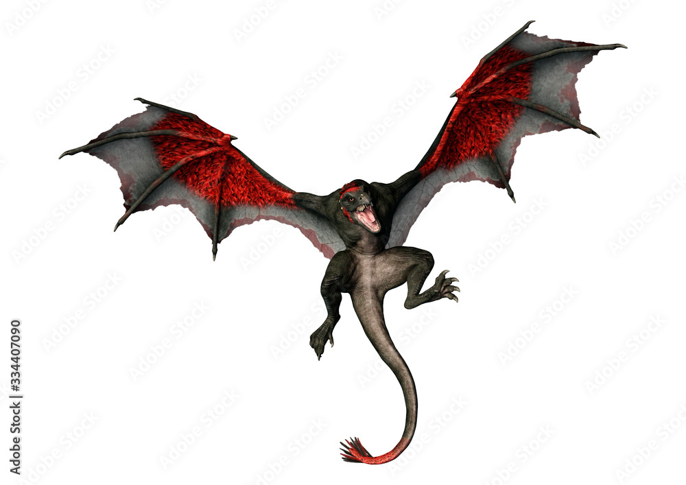 3D Rendering Fairy Tale Dragon on White 3D Rendering Fairy Tale Dragon on White