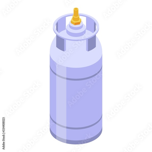 Cooking gas cylinder icon. Isometric of cooking gas cylinder vector icon for web design isolated on white background