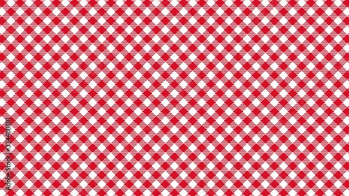Gingham check diagonal pattern of red. Seamless loop.