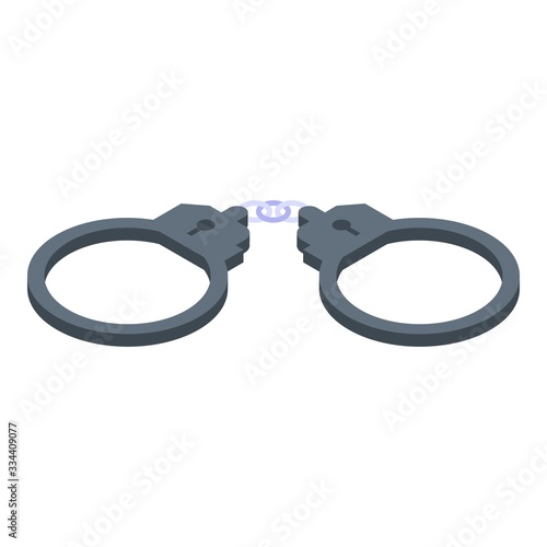 Police handcuff icon. Isometric of police handcuff vector icon for web design isolated on white background