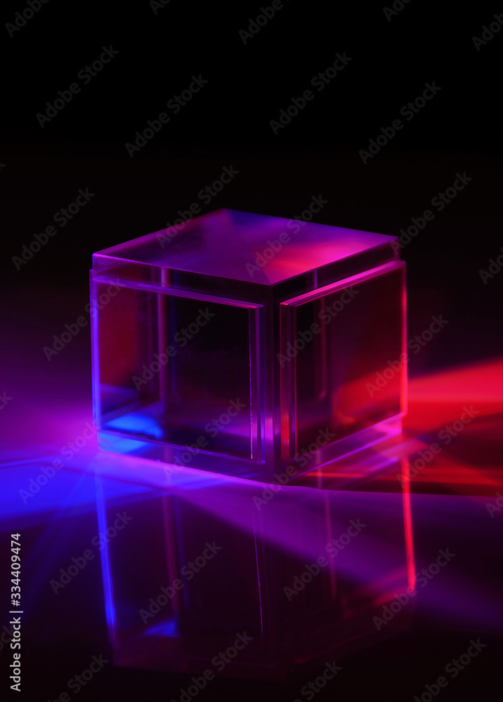 a glass cube reflects many colors a glass cube reflects many colors