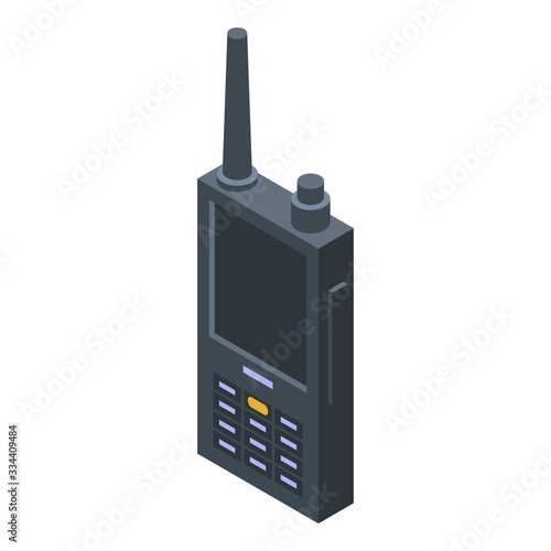 Police walkie talkie icon. Isometric of police walkie talkie vector icon for web design isolated on white background