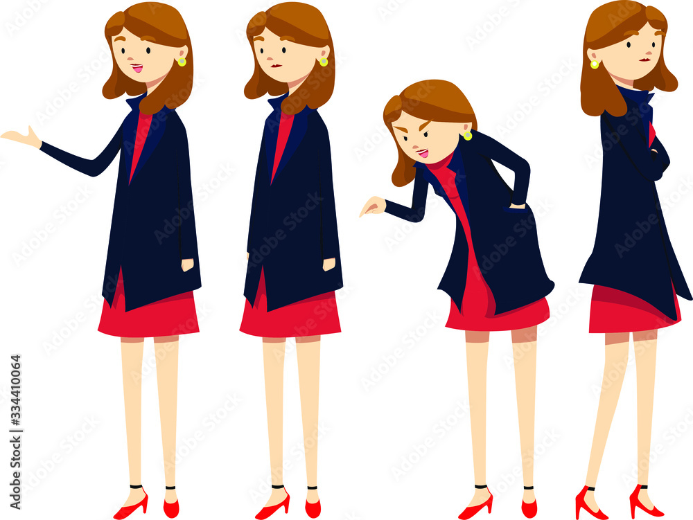 Female manager illustration set 