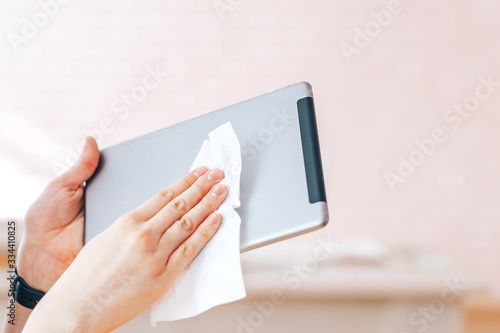 Disinfection of digital devices, wiping digital devices, health protection, home hygiene