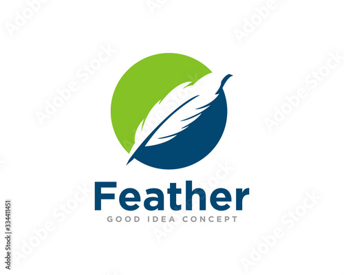 Feather Logo Icon Design Vector