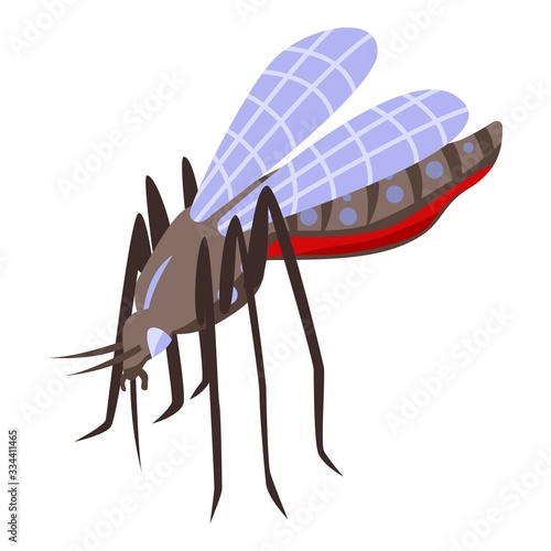 Zika virus mosquito icon. Isometric of zika virus mosquito vector icon for web design isolated on white background
