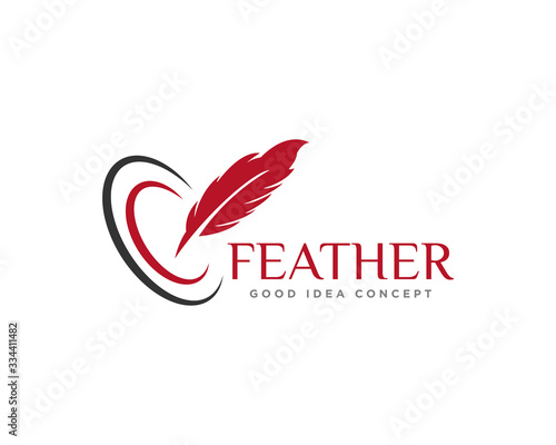 Feather Logo Icon Design Vector